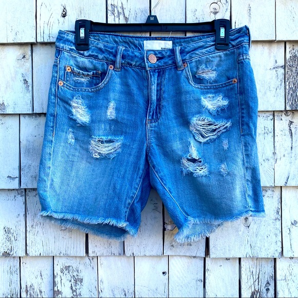 Garage Girlfriend Distressed Denim Shorts - Picture 3 of 6